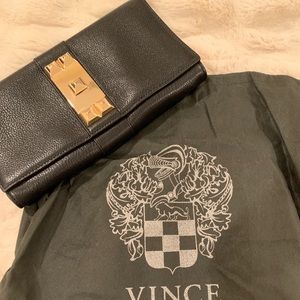 Vince Camuto black leather clutch!
